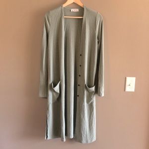 CJLA Long Cardigan, Sage Green, Med
